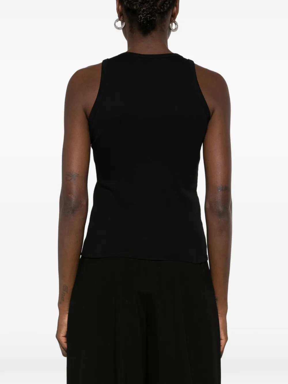 Top Coperni Brooch-Detail Asymmetric-Neck negru - imagine 2