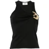 Top Coperni Brooch-Detail Asymmetric-Neck negru