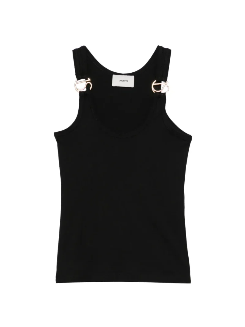 Top Coperni Buckle-Detail Ribbed Tank negru