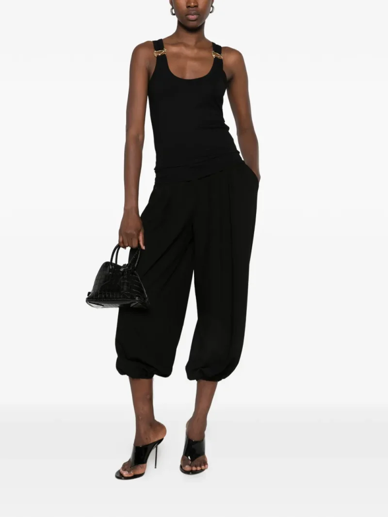 Top Coperni Buckle-Detail Ribbed Tank negru - imagine 4