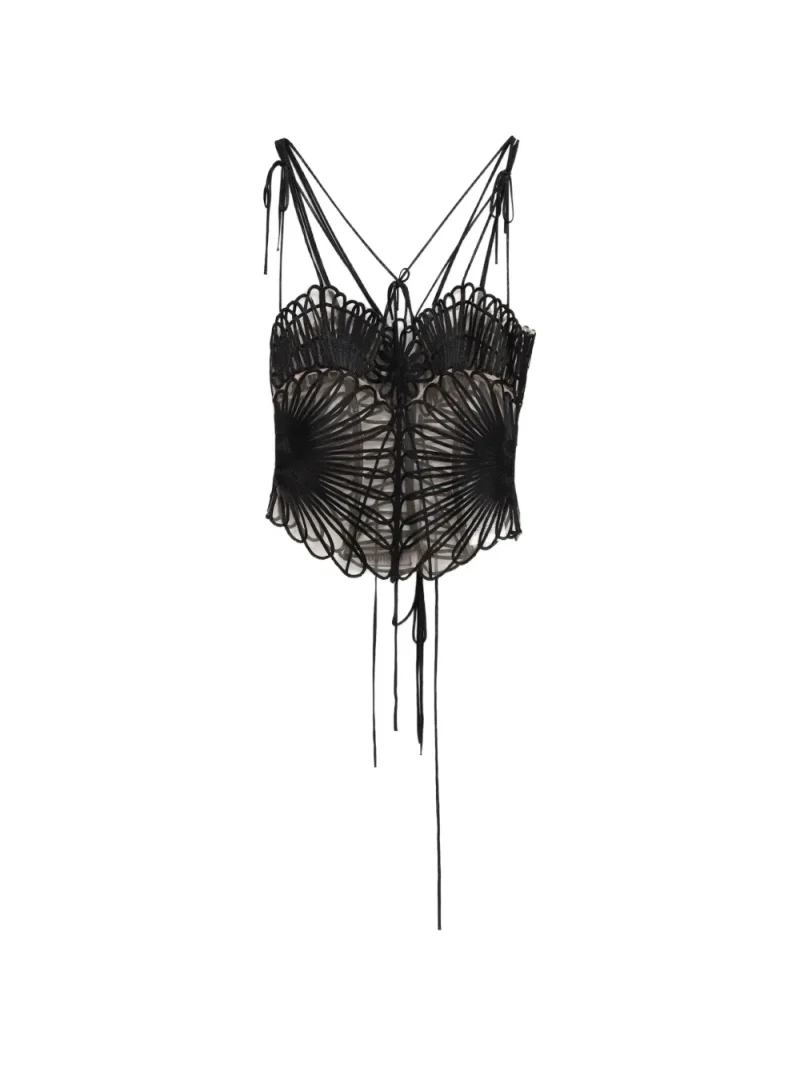 Top The Attico Embroidered negru