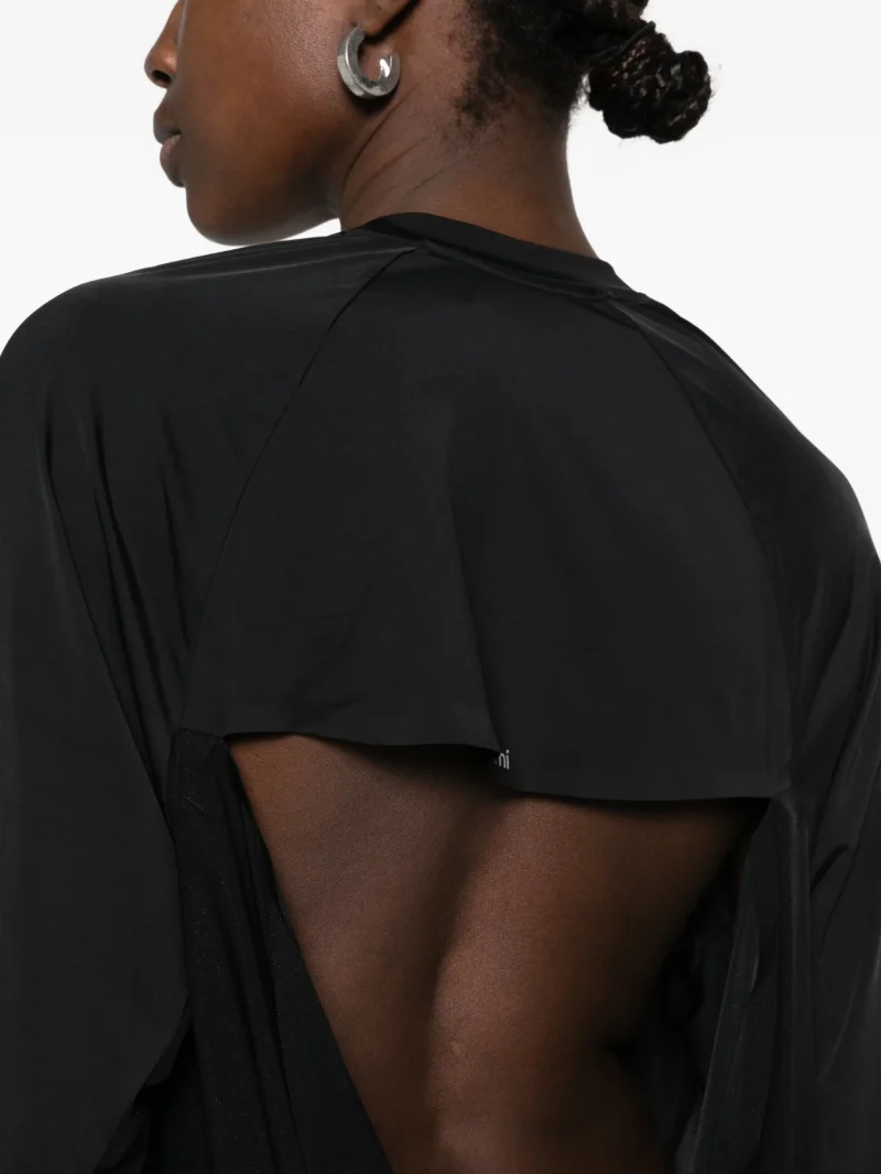 Tricou Coperni Cut-Out Draped-Back negru - imagine 5