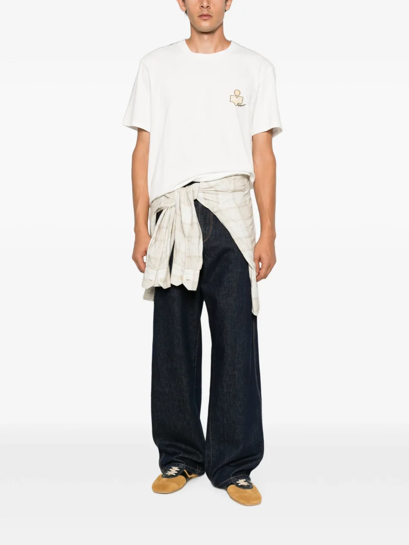 Tricou MARANT Logo Embroidered alb - imagine 4