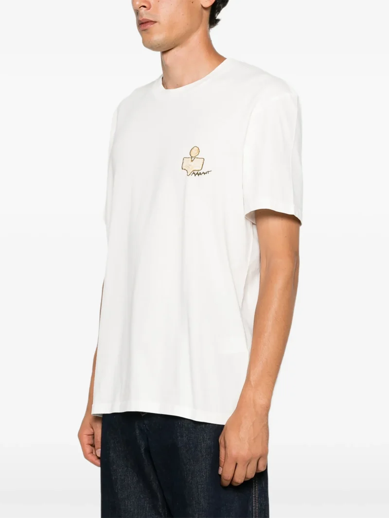 Tricou MARANT Logo Embroidered alb - imagine 3