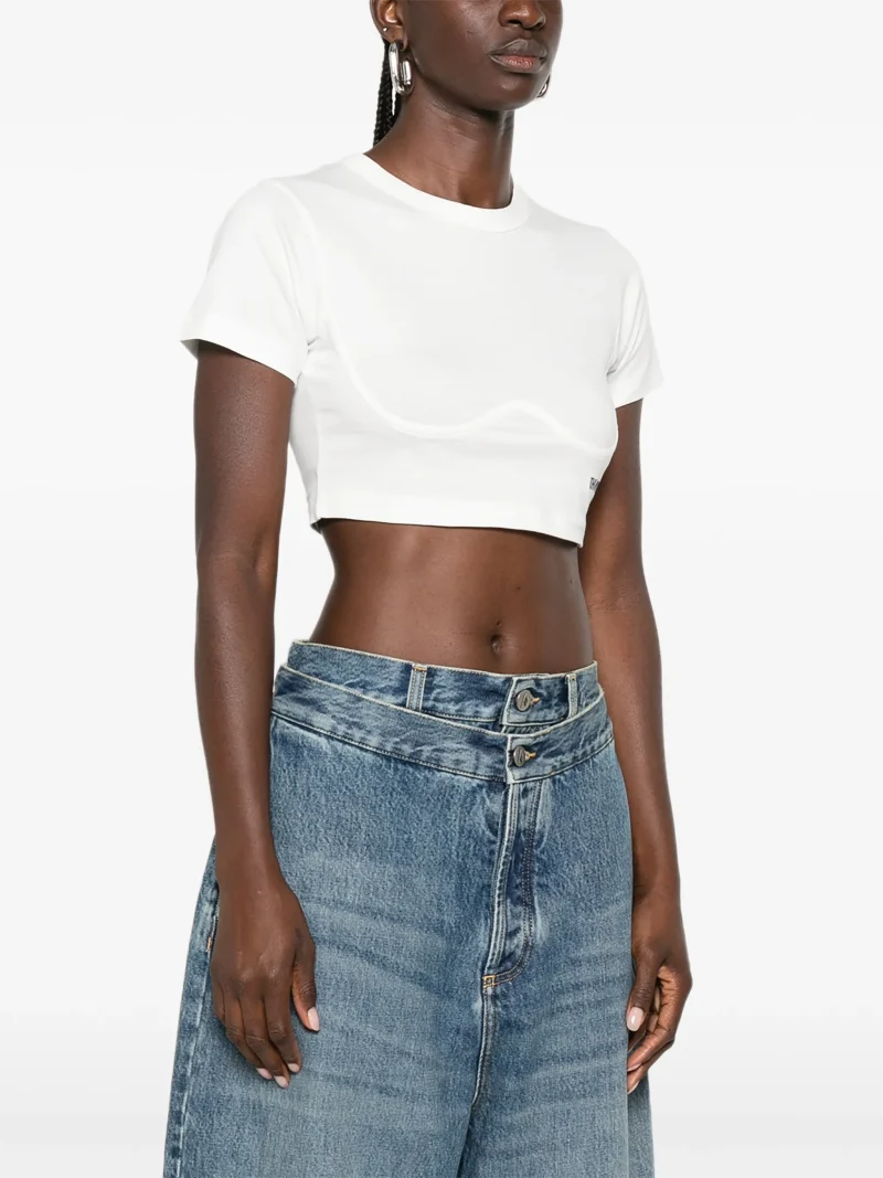 Tricou The Attico Corset-Style alb - imagine 3