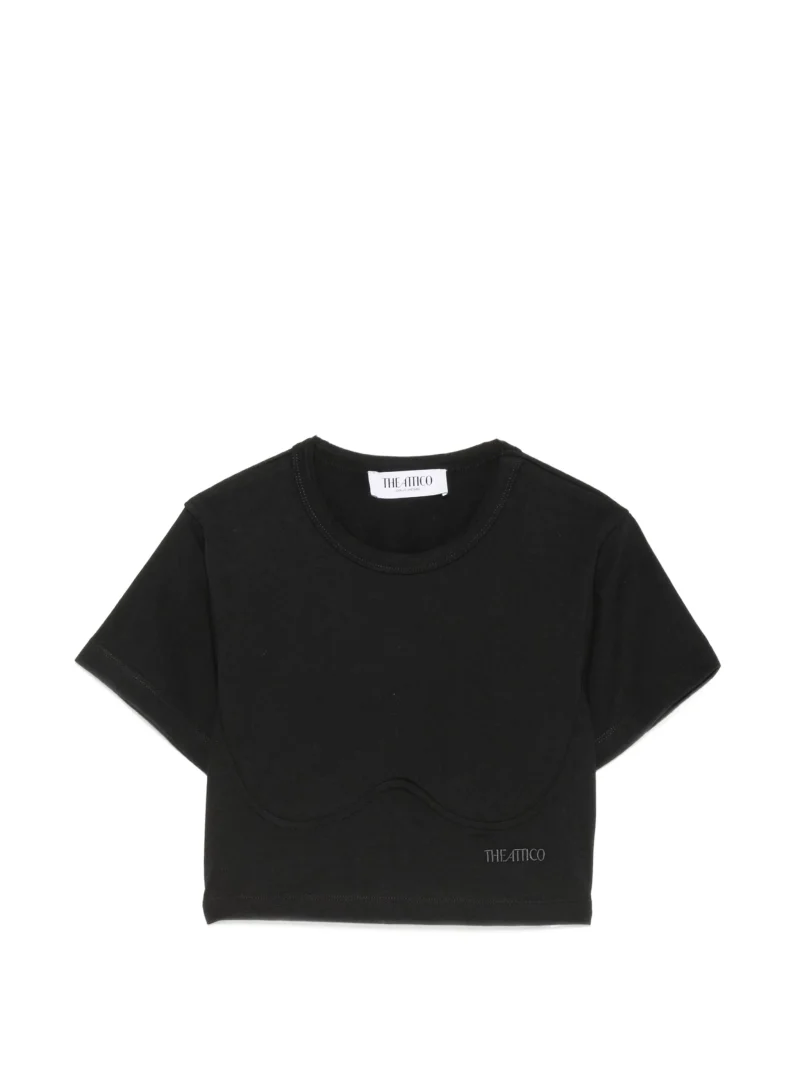 Tricou The Attico Corset-Style negru
