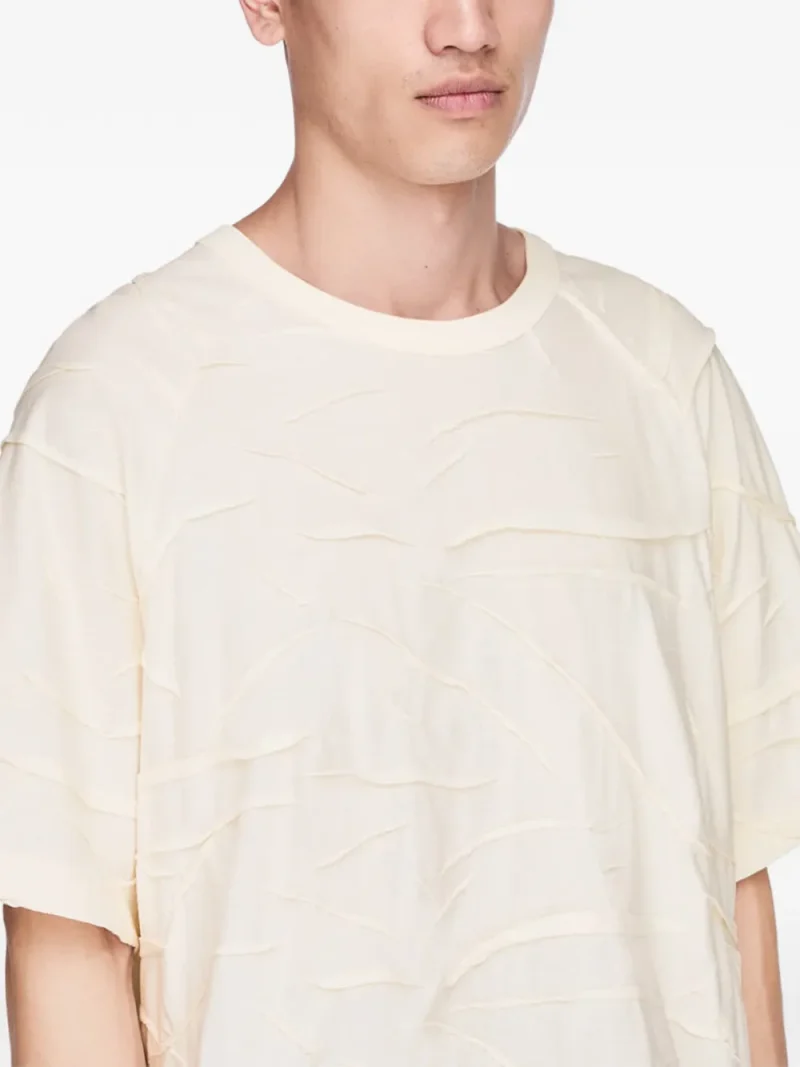 Tricou Y-3 Pleated Short-Sleeve alb - imagine 5