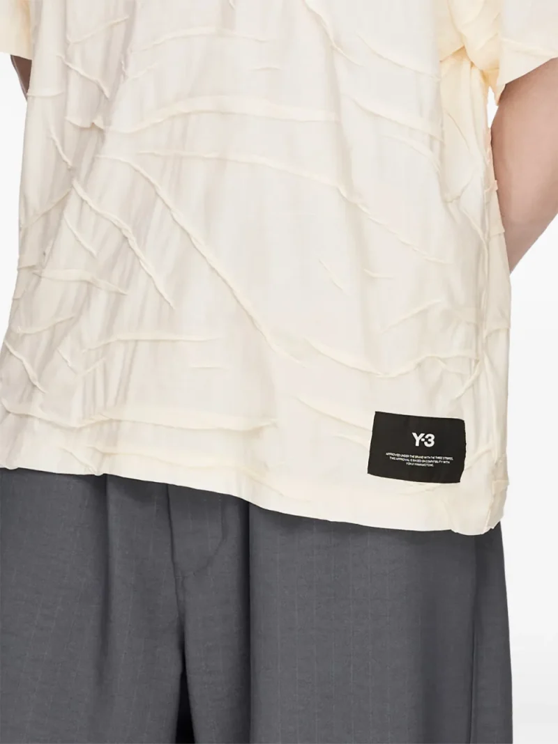 Tricou Y-3 Pleated Short-Sleeve alb - imagine 6