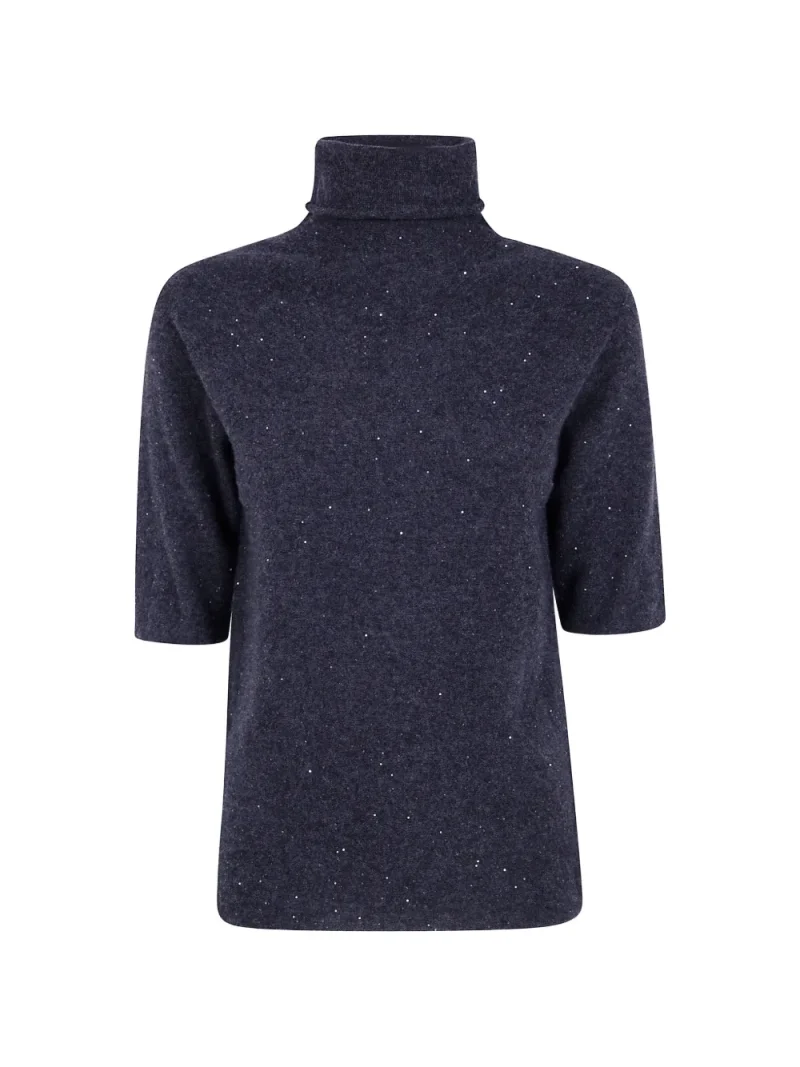 Top Antonelli Sequin-Embellished Roll-Neck gri