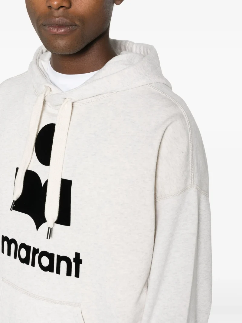 Hanorac MARANT Miley Logo-Print gri - imagine 5