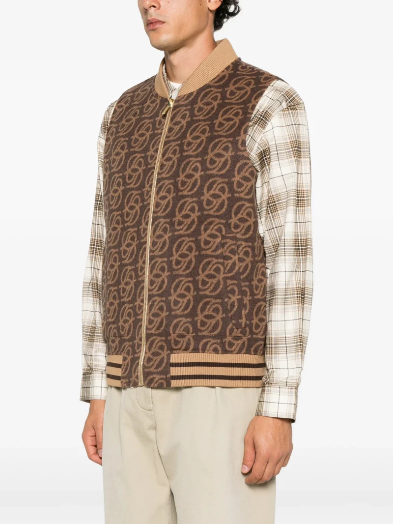 Vesta Drole De Monsieur Monogram-Pattern Wool maro - imagine 3